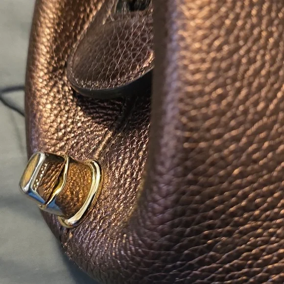 COACH BRONZE LEATHER SHOULDER HANDBAG - Picture 3 of 4